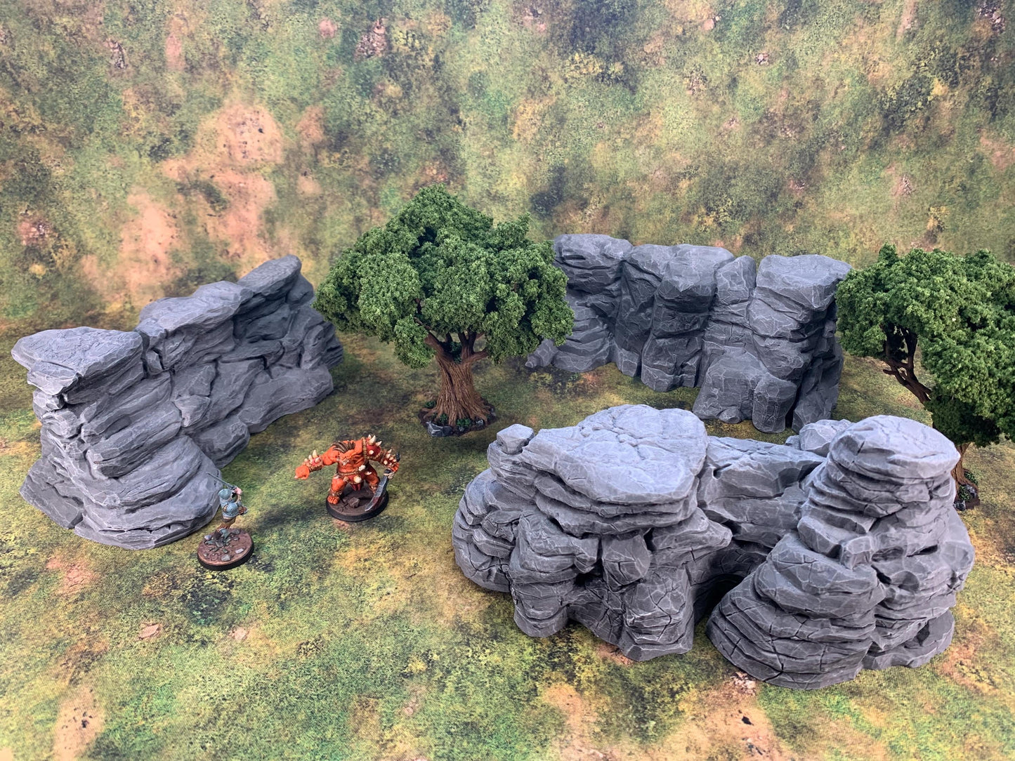 Tabletop Terrain - Große Felsen Set | Giant Rock Walls | Mountain | Cliff | Bundle | 32mm | 28mm| Wargaming | RPG | Grassland | Desert | 5e
