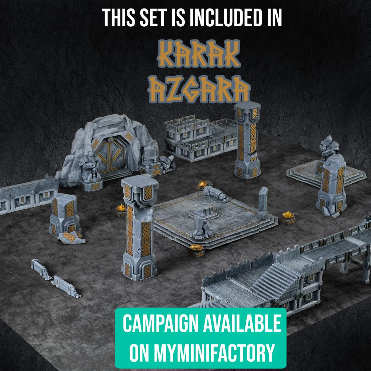 Giant Dwarven Pillar Bundle | Throneroom | Ruins | Dwarf Terrain | Tabletop Terrain | 28mm | Wargaming | Fabrikator's Lair | Karak Azgara