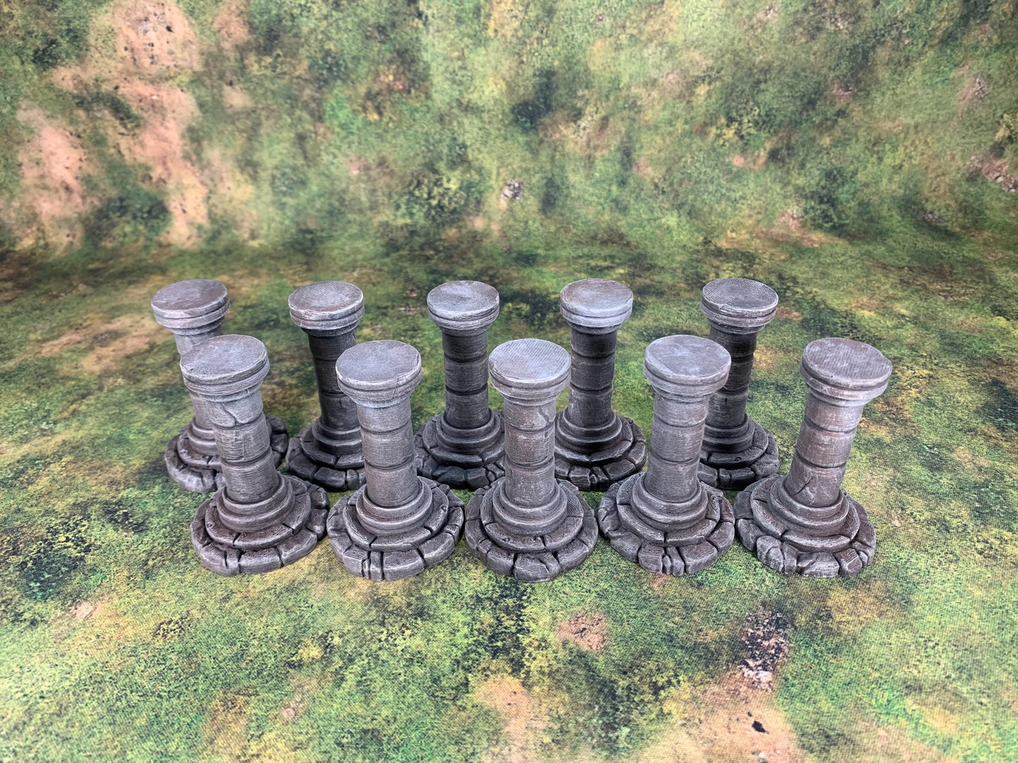 Round Pillars Bundle 6x/10x | Dungeon Scatter | Ruins | Tabletop Terrain | DND | RPG Mini | 28/32mm | Tabletop Gaming | Safehold Miniatures