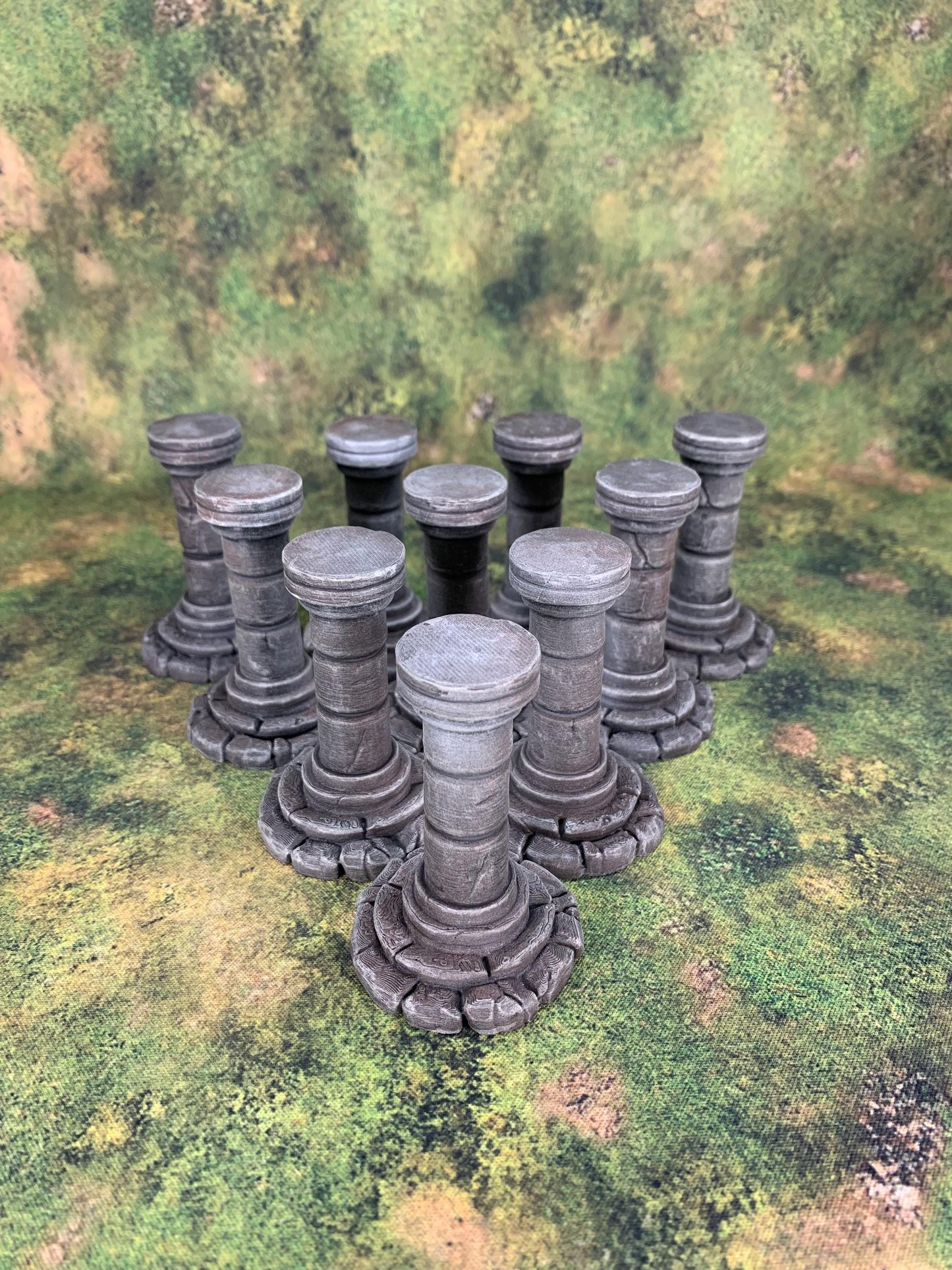 Round Pillars Bundle 6x/10x | Dungeon Scatter | Ruins | Tabletop Terrain | DND | RPG Mini | 28/32mm | Tabletop Gaming | Safehold Miniatures