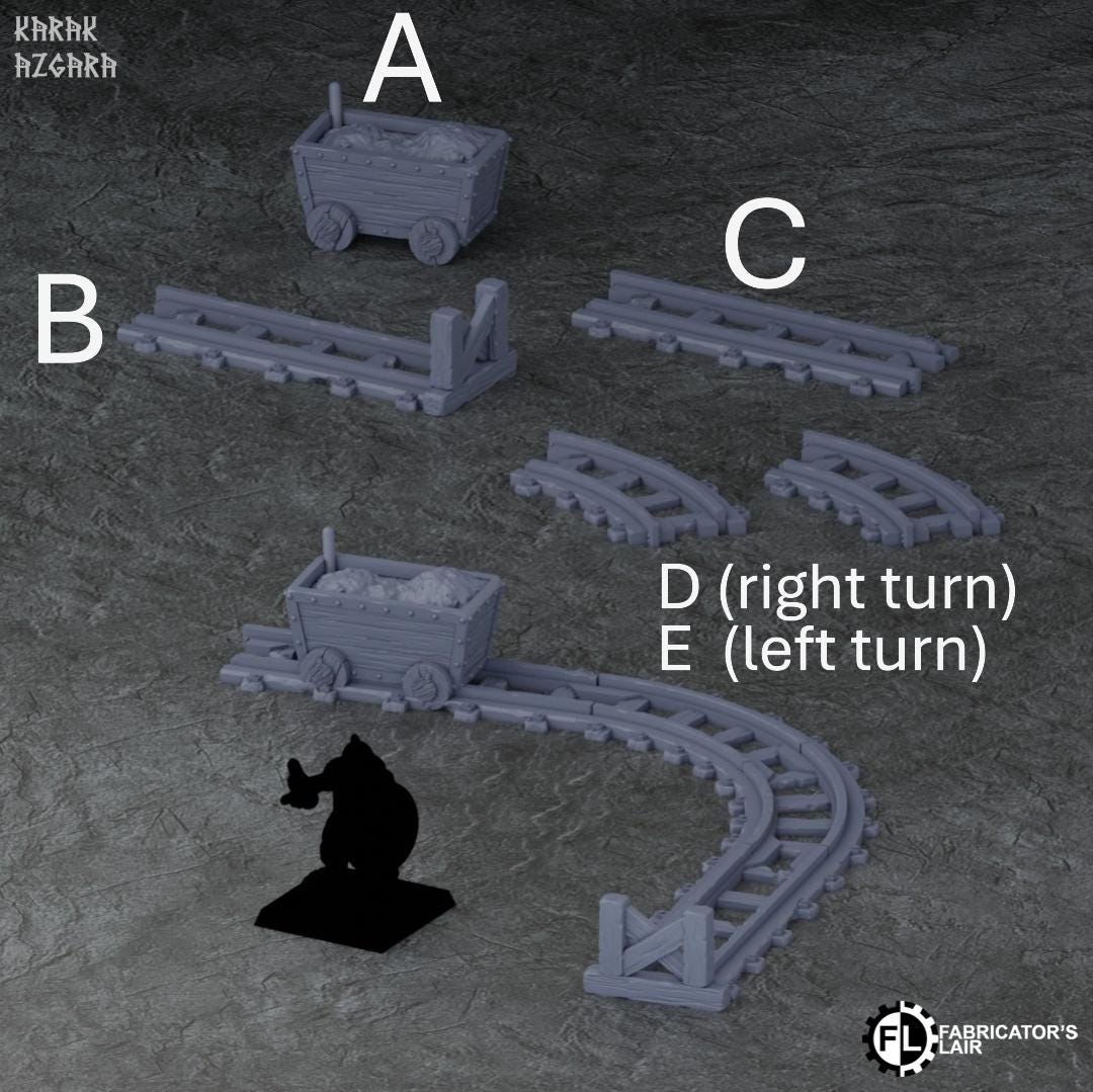 Tabletop Terrain - Dwarf Mine Entrance | Minecart | Rails | Dwarven Terrain | 28mm | Wargaming | RPG | Fabrikator's Lair | Karak Azgara