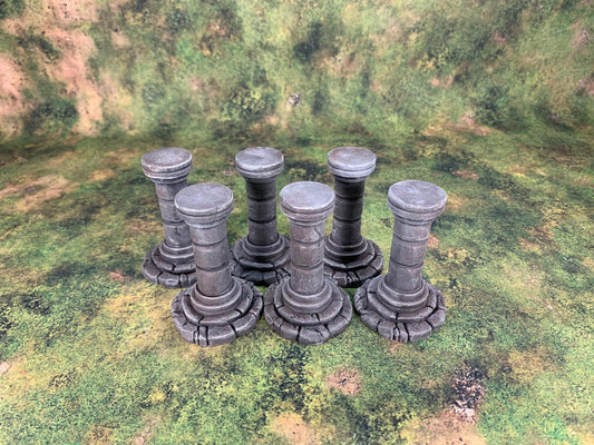 Round Pillars Bundle 6x/10x | Dungeon Scatter | Ruins | Tabletop Terrain | DND | RPG Mini | 28/32mm | Tabletop Gaming | Safehold Miniatures