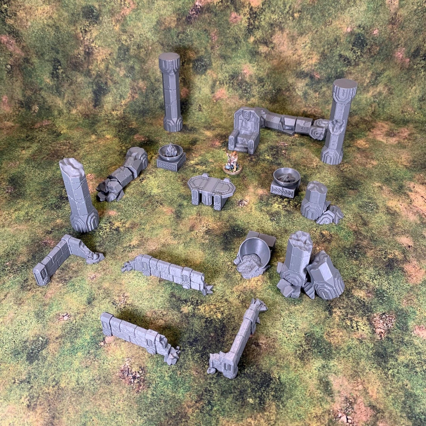 Dwarven Throneroom Scatter Terrain | Ruins | Dungeon | Hall | Dwarf Tabletop Terrain | 28mm | Wargaming | Fabrikator's Lair | Karak Azgara