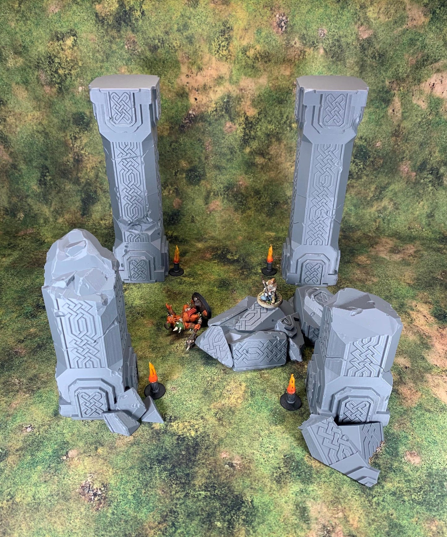 Giant Dwarven Pillar Bundle | Throneroom | Ruins | Dwarf Terrain | Tabletop Terrain | 28mm | Wargaming | Fabrikator's Lair | Karak Azgara