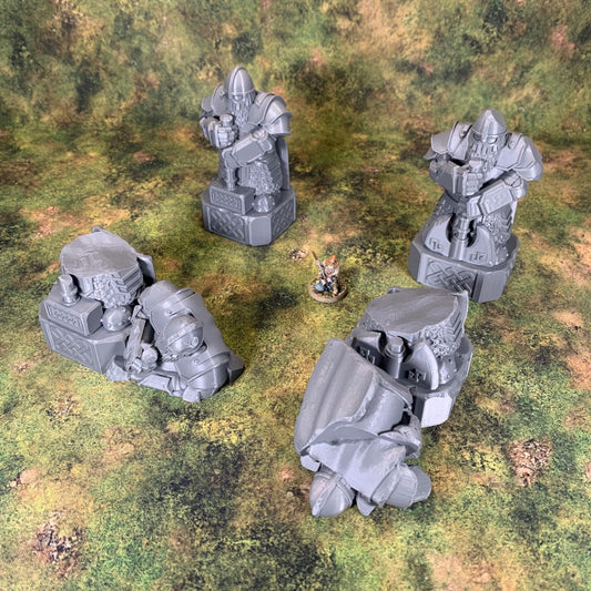Tabletop Terrain - Dwarven Statues Bundle | Throneroom | Ruins | Dwarf Terrain | 28mm | Wargaming | Fabrikator's Lair | Karak Azgara