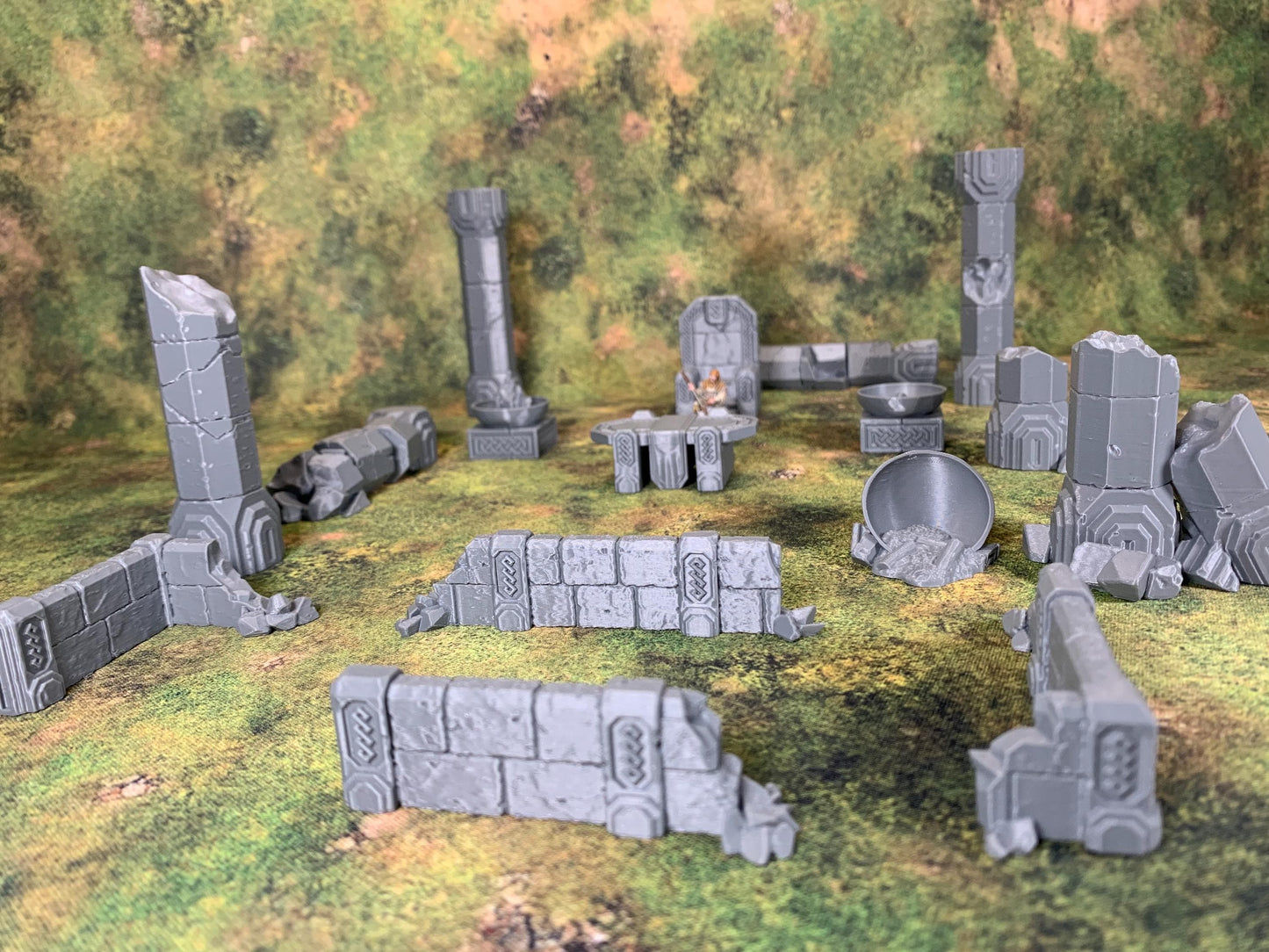 Dwarven Throneroom Scatter Terrain | Ruins | Dungeon | Hall | Dwarf Tabletop Terrain | 28mm | Wargaming | Fabrikator's Lair | Karak Azgara