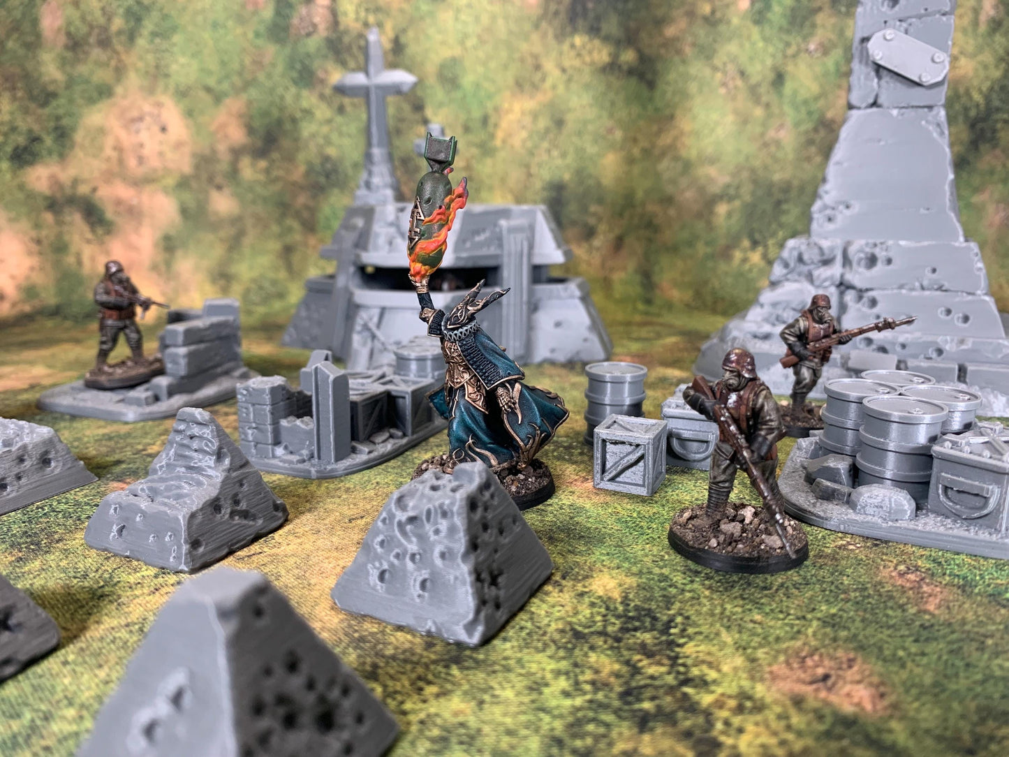 Trench Crusade Terrain Bundle | 22 Pieces | Grimdark Wargaming Scenery Set | New Antioch | Tabletop Terrain | 28/32mm | BlackCobraMiniatures