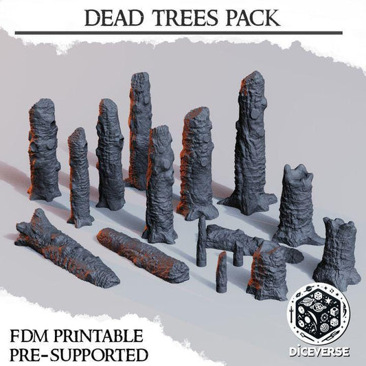 Dead Forest Bundle 16x | Burned Trees | Trench Crusade | Wargaming | New Antioch | Pilgrims |  Tabletop Terrain | 28/32mm | Diceverse