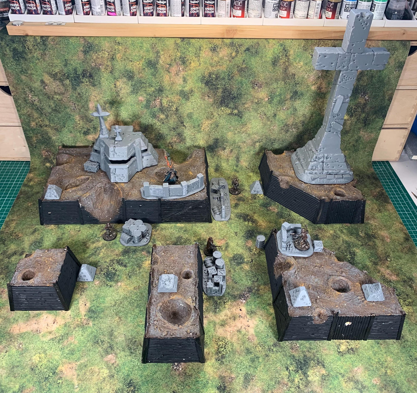 Trench Crusade Terrain Bundle | 22 Pieces | Grimdark Wargaming Scenery Set | New Antioch | Tabletop Terrain | 28/32mm | BlackCobraMiniatures