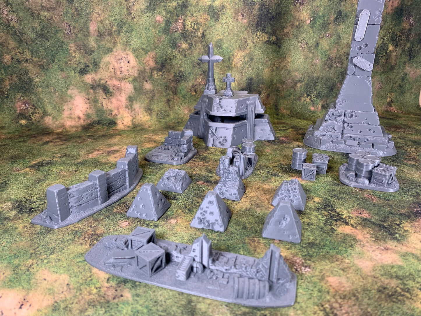 Trench Crusade Terrain Bundle | 22 Pieces | Grimdark Wargaming Scenery Set | New Antioch | Tabletop Terrain | 28/32mm | BlackCobraMiniatures