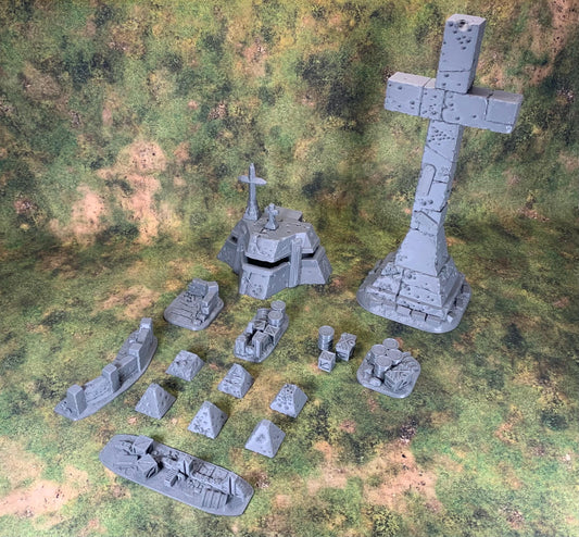 Trench Crusade Terrain Bundle | 22 Pieces | Grimdark Wargaming Scenery Set | New Antioch | Tabletop Terrain | 28/32mm | BlackCobraMiniatures