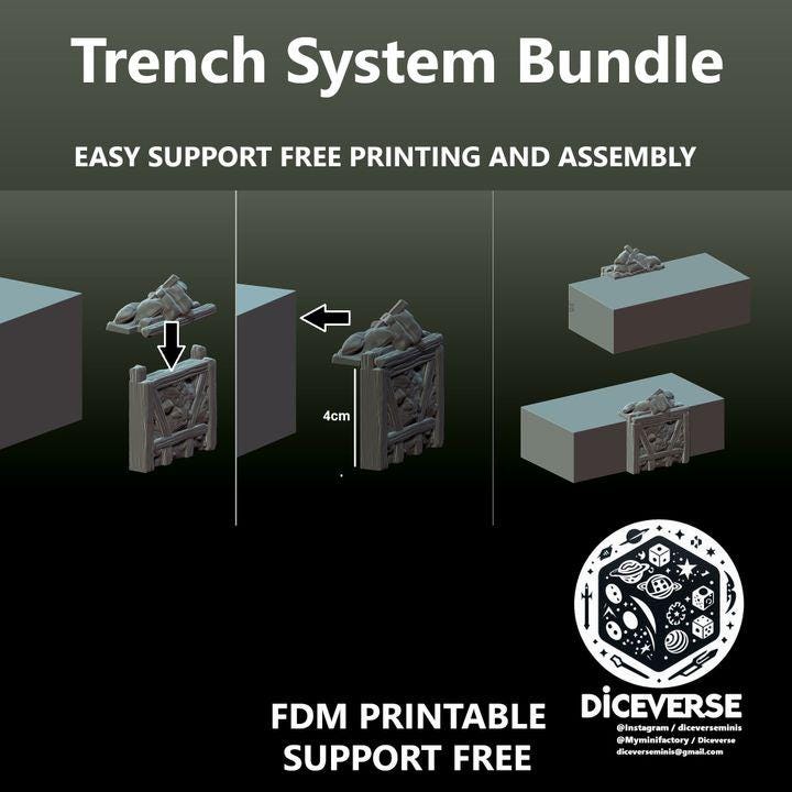 Trench Crusade Terrain Walls for DIY Trenches with XPS Foam Bundle | New Antioch | Pilgrims |  Tabletop Terrain | 28/32mm | Diceverse