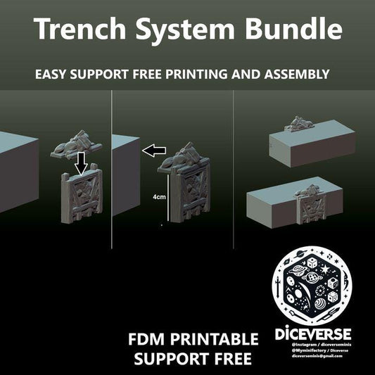 Trench Crusade Terrain Walls Topper for DIY Trenches with XPS Foam Bundle | New Antioch | Pilgrims |  Tabletop Terrain | 28/32mm | Diceverse