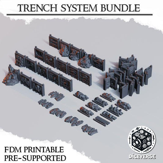 Trench Crusade Terrain Walls for DIY Trenches with XPS Foam Bundle | New Antioch | Pilgrims |  Tabletop Terrain | 28/32mm | Diceverse