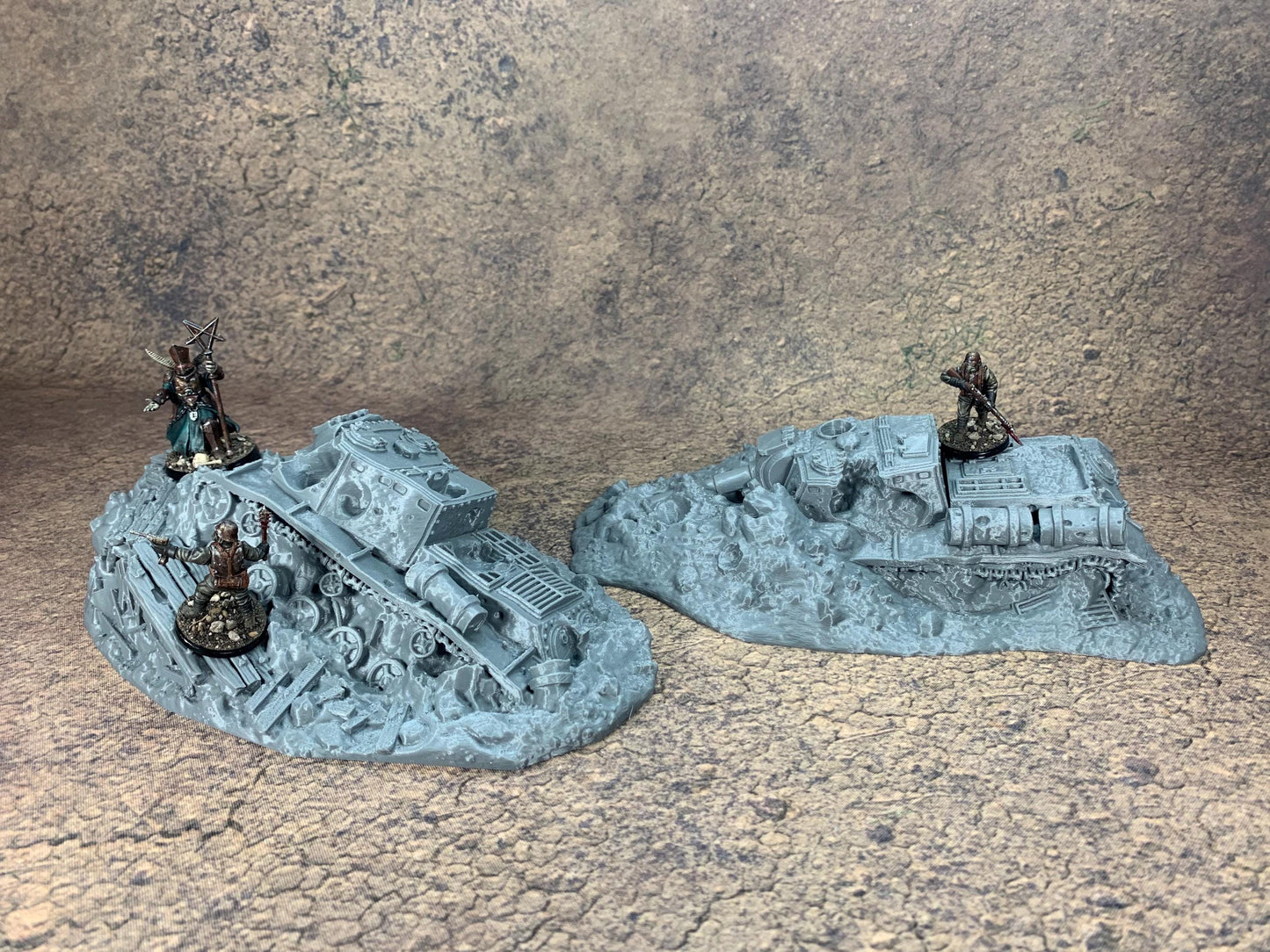 Destroyed Tank | Trench Crusade | Battlefield Rubble | Wargaming | New Antioch | Pilgrims | Tabletop Terrain | 28/32mm | Diceverse
