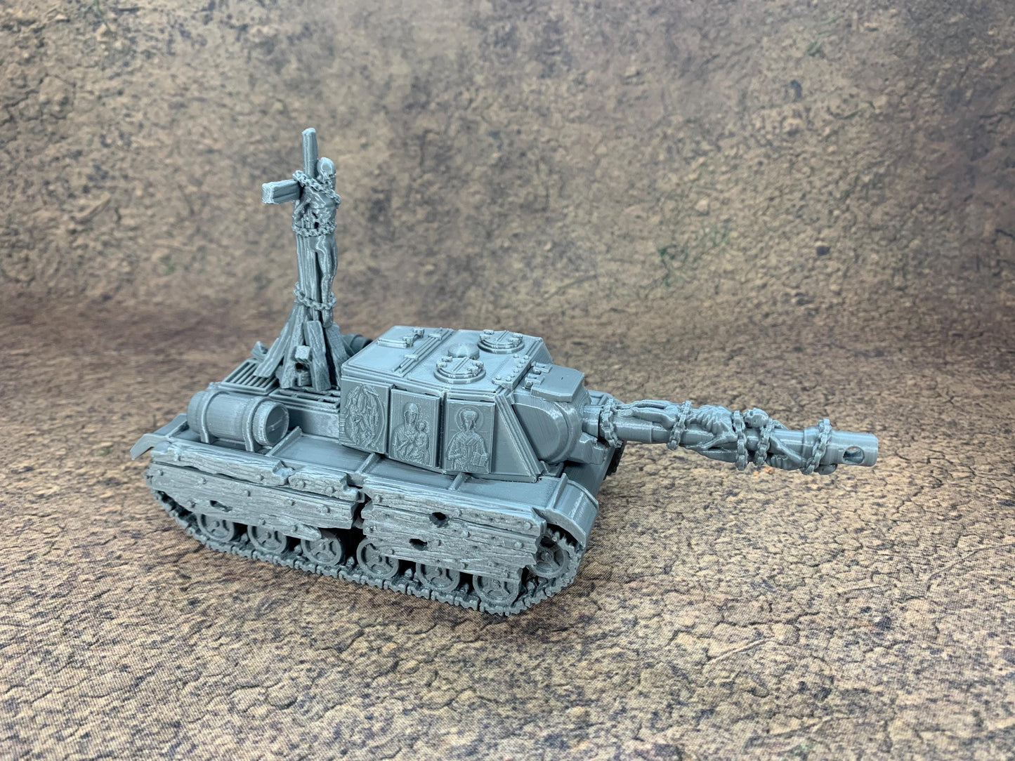 Holy Trench Tank | Trench Crusade | Proxy Tank | Wargaming | New Antioch | Pilgrims | Soviet ISU | Tabletop Terrain | 28/32mm | Diceverse