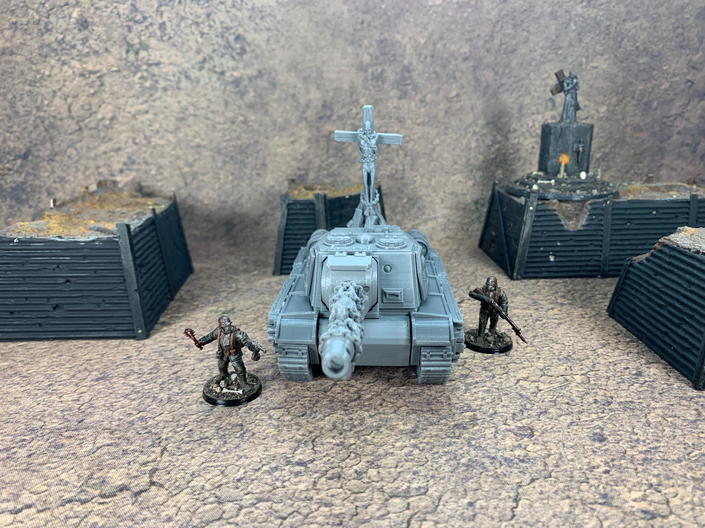 Holy Trench Tank | Trench Crusade | Proxy Tank | Wargaming | New Antioch | Pilgrims | Soviet ISU | Tabletop Terrain | 28/32mm | Diceverse