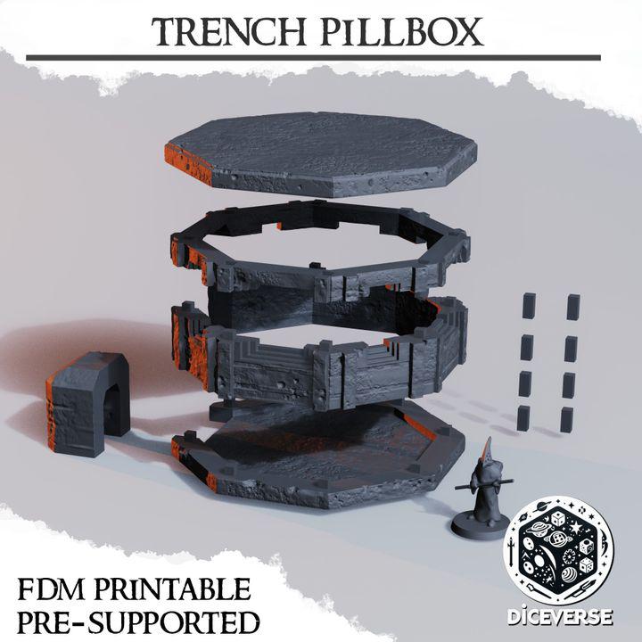 Trench Bunker Pillbox | Playable Interior | Trench Crusade | Grimdark Wargaming Scenery | Antioch | Tabletop Terrain | 28/32mm | Diceverse