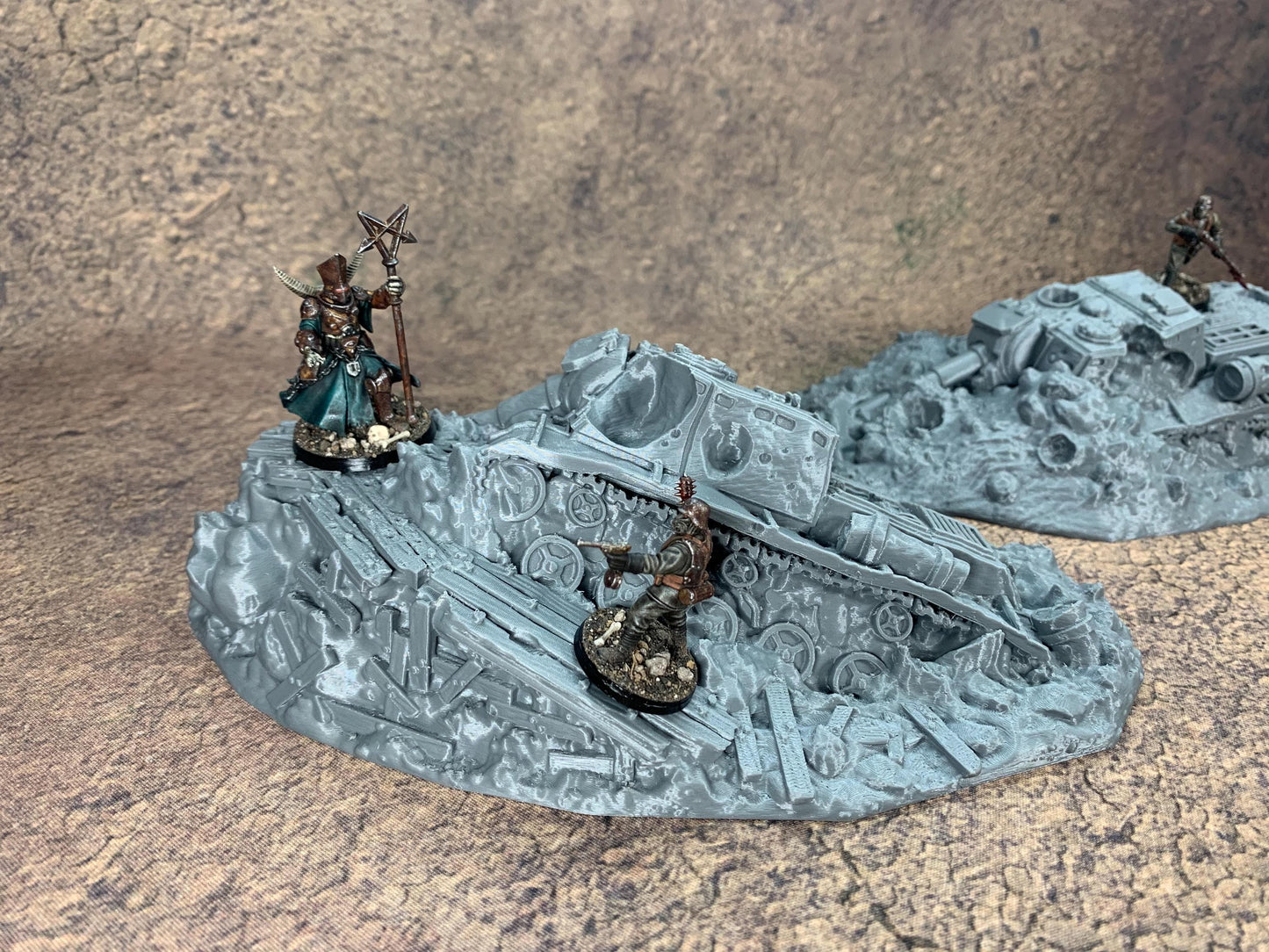 Destroyed Tank | Trench Crusade | Battlefield Rubble | Wargaming | New Antioch | Pilgrims | Tabletop Terrain | 28/32mm | Diceverse