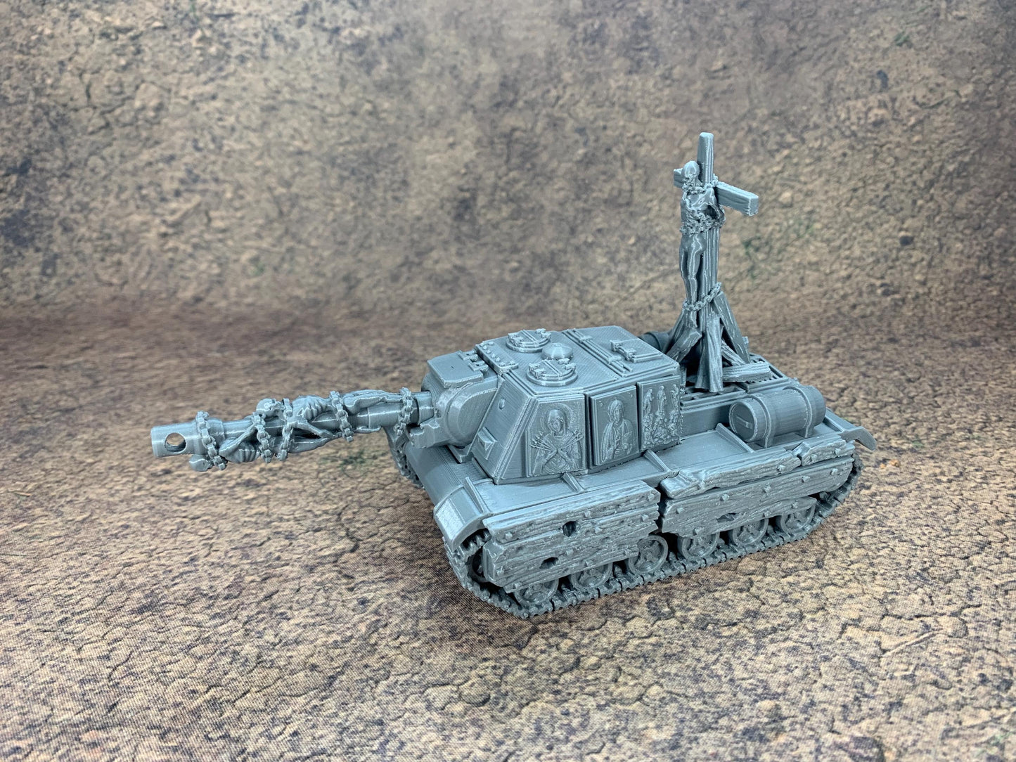Holy Trench Tank | Trench Crusade | Proxy Tank | Wargaming | New Antioch | Pilgrims | Soviet ISU | Tabletop Terrain | 28/32mm | Diceverse