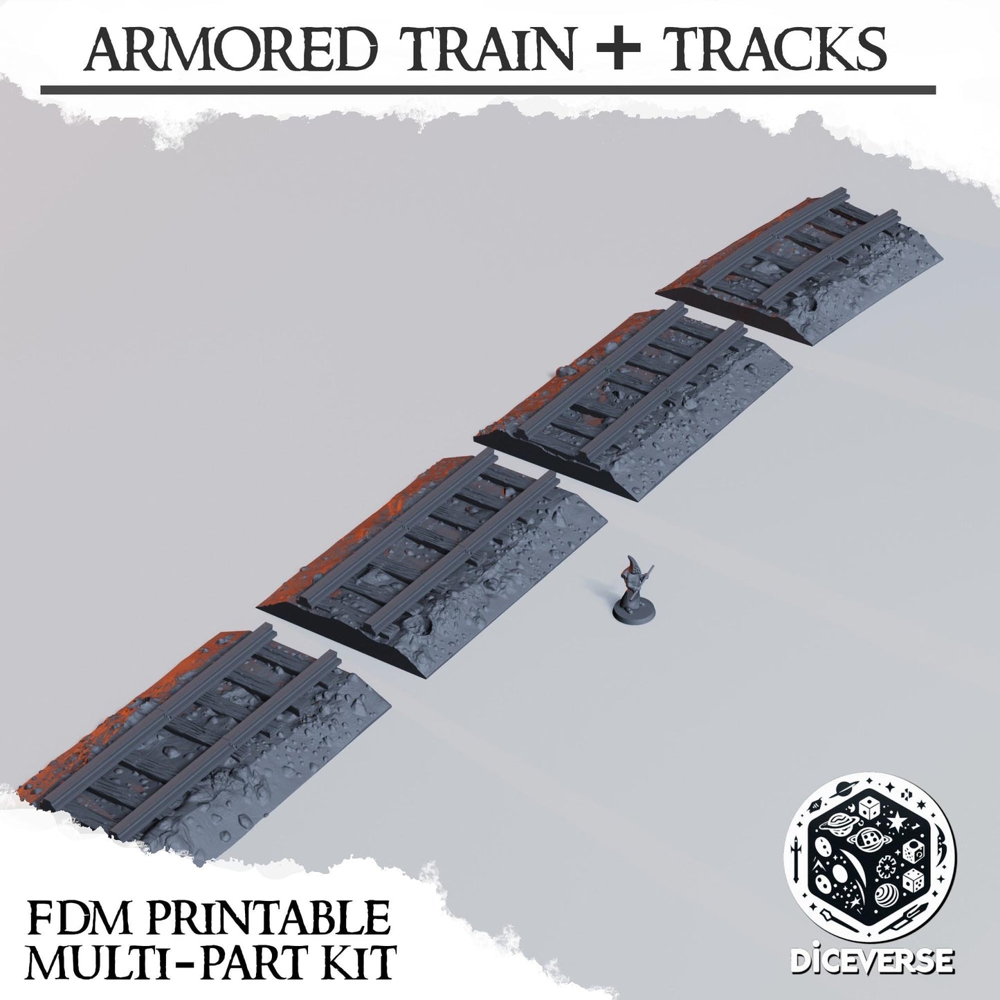 Armoured Train Set | Trench Crusade Campaign Scenario 7 | Wargaming Scenery | Playable Interior | Tabletop Terrain | 28/32mm | Diceverse