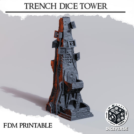 Trench Dice Tower | Speaker Prayer Building 2-in-1 Use For Trench Crusade | Wargaming Scenery | Tabletop Terrain | 28/32mm | Diceverse