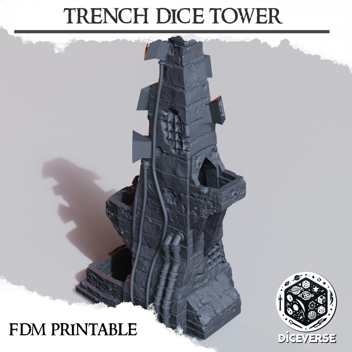 Trench Dice Tower | Speaker Prayer Building 2-in-1 Use For Trench Crusade | Wargaming Scenery | Tabletop Terrain | 28/32mm | Diceverse