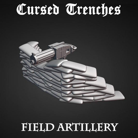 Field Machine Gun and Sandbags Bundle | Trench Crusade Defense | New Antioch | Heretic Legions | Tabletop Terrain | 28/32mm | Warscape3D