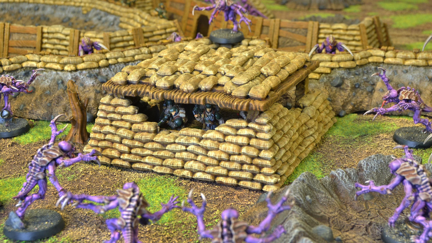 Trench Sandbag Bunker | Trench Crusade | Wargaming Scenery | New Antioch | Pilgrims |  Tabletop Terrain | 28/32mm | Dani Amengual