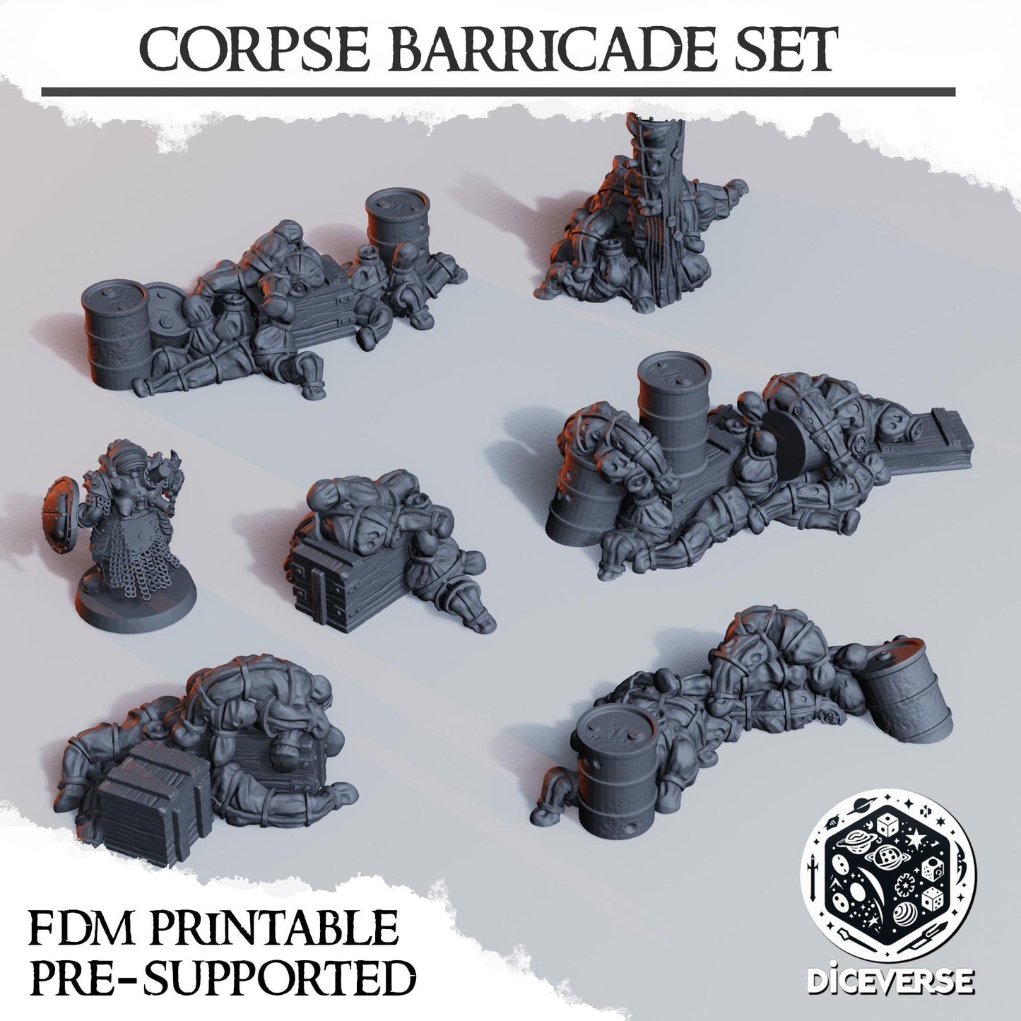 Trench Corpse Barricades and Walls Bundle 6x | Trench Crusade | Wargaming | New Antioch | Pilgrims |  Tabletop Terrain | 28/32mm | Diceverse