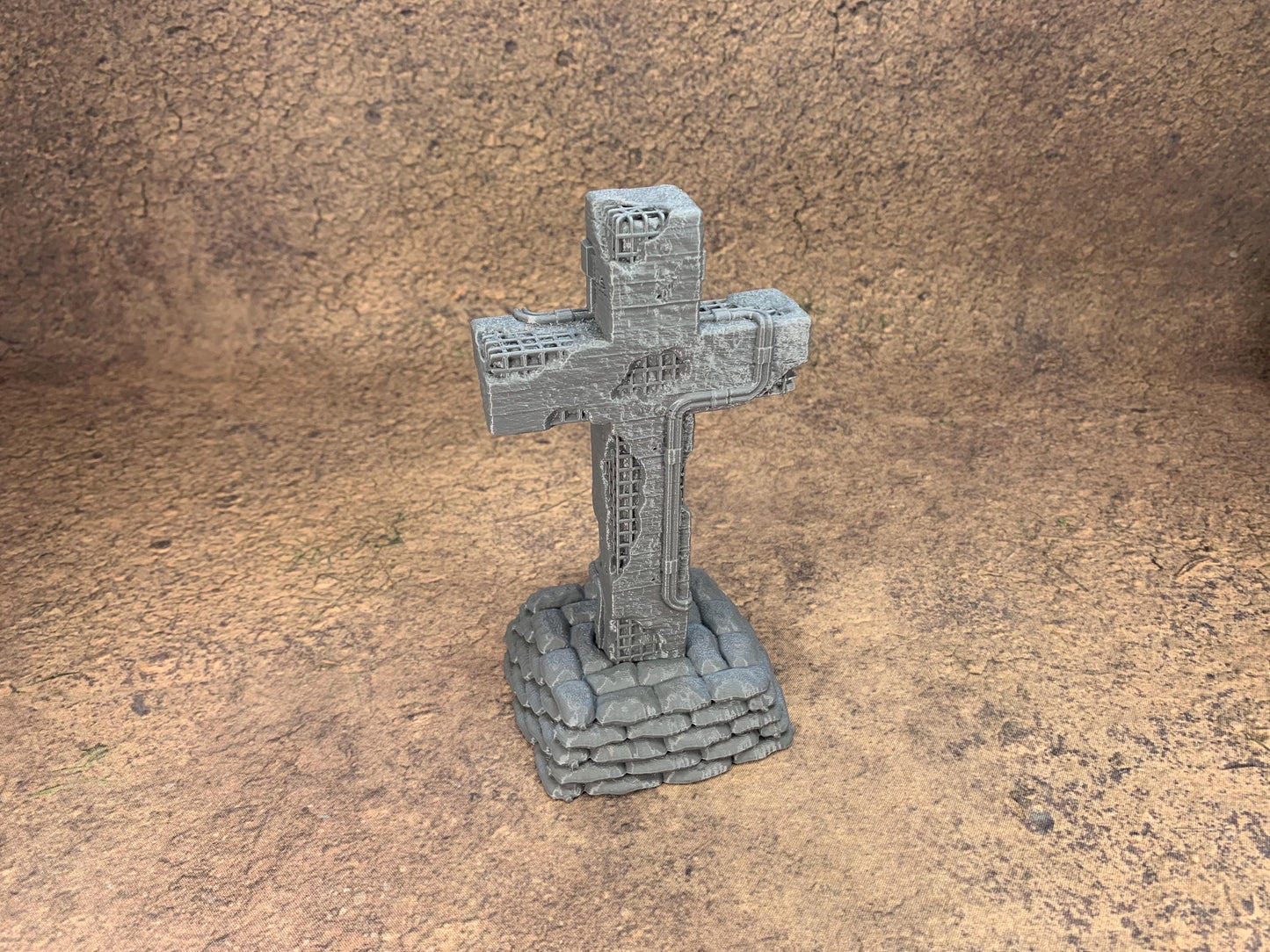 Concrete Cross with Sandbag Walls | Trench Crusade | Wargaming Scenery | New Antioch | Pilgrim |  Tabletop Terrain | 28/32mm | Dani Amengual