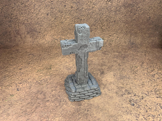 Concrete Cross with Sandbag Walls | Trench Crusade | Wargaming Scenery | New Antioch | Pilgrim |  Tabletop Terrain | 28/32mm | Dani Amengual