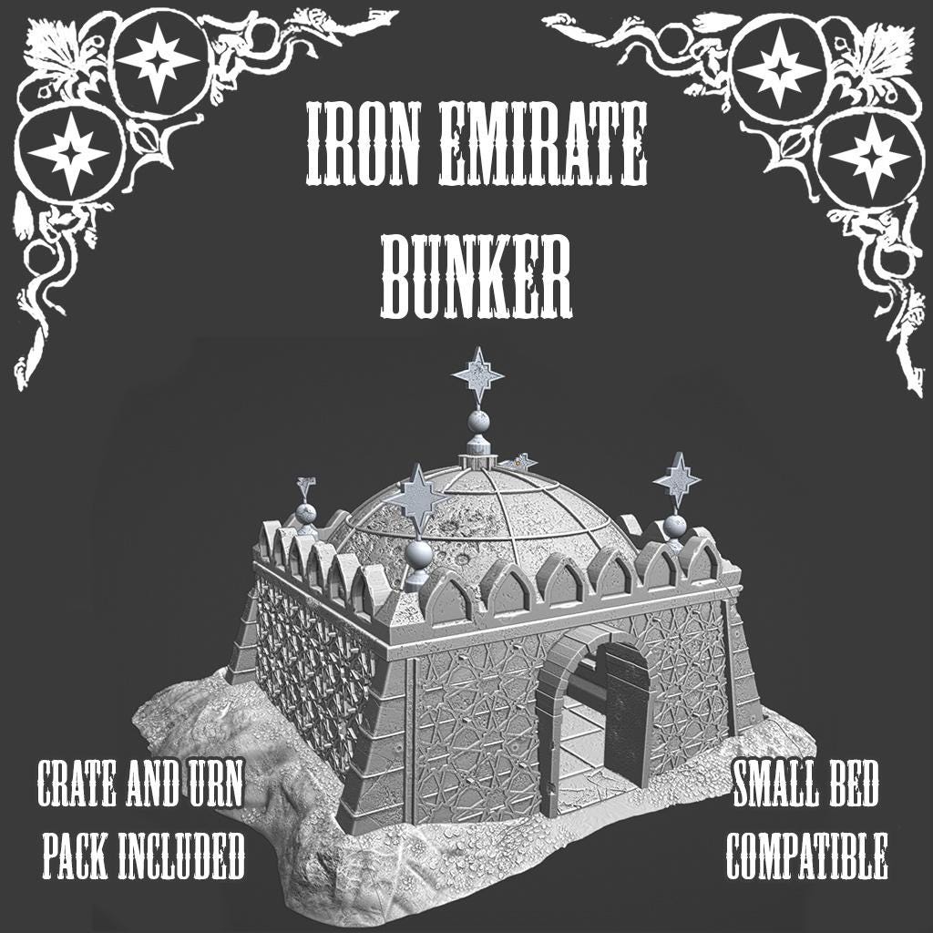 Large Iron Sultanate Bunker | Iron Wall | Trench Crusade | Grimdark Wargaming Scenery | Tabletop Terrain | 28/32mm | SteamboatGothic