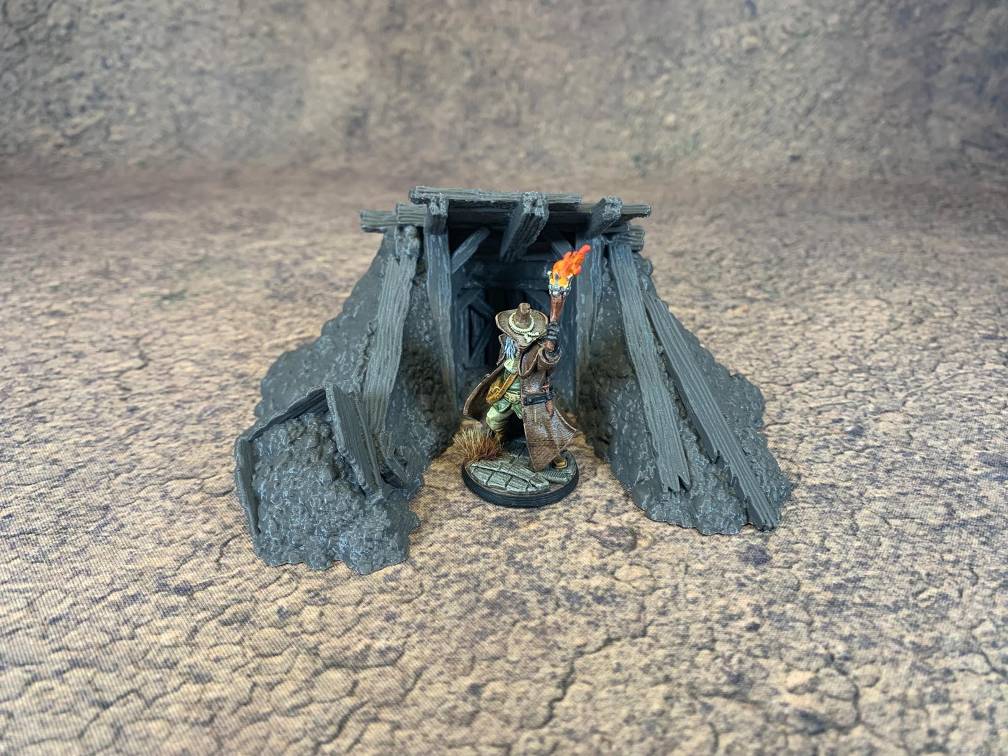 Ruined Mine Entrance | Fantasy Miniatures Tabletop Gaming Terrain Siege | 1490 Doom | DND | RPG | 28/32mm | StoneAxeMiniatures
