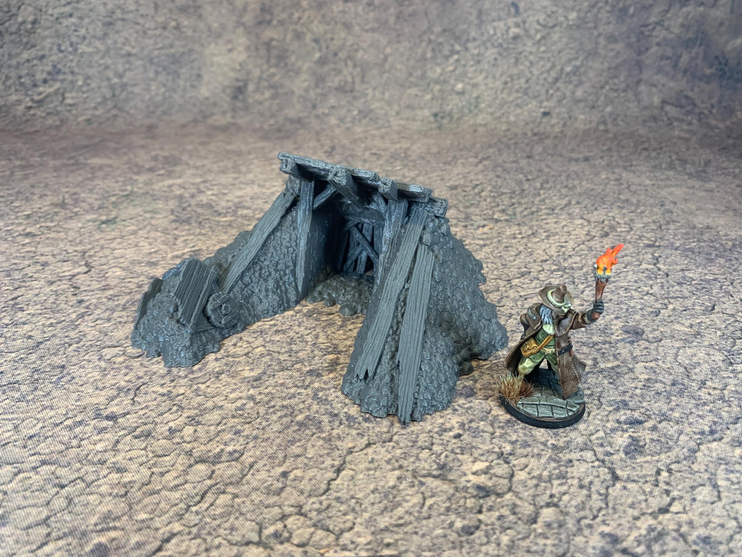 Ruined Mine Entrance | Fantasy Miniatures Tabletop Gaming Terrain Siege | 1490 Doom | DND | RPG | 28/32mm | StoneAxeMiniatures