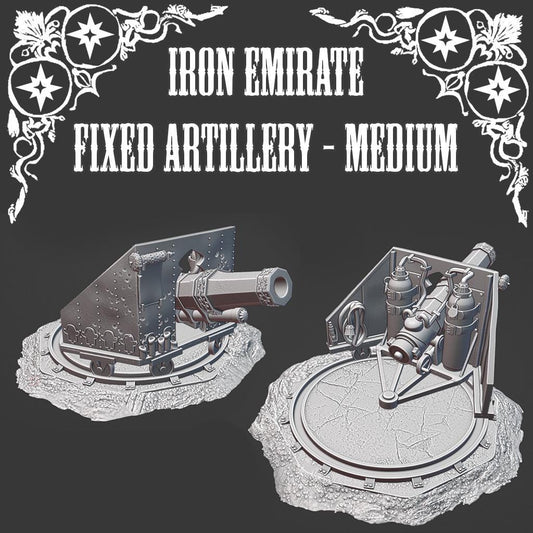 Iron Sultanate Stationary Canon | Compatible with Small Bunker | Trench Crusade | Wargaming | Tabletop Terrain | 28/32mm| SteamboatGothic