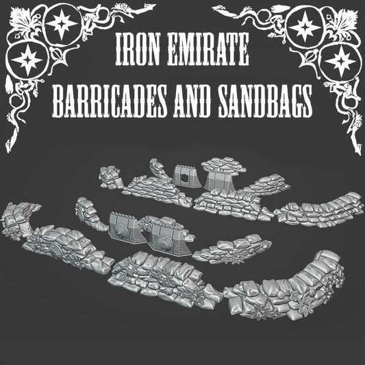Iron Sultanate Sandbags and Barricades | Trench Crusade | Wargaming | Wargaming | New Antioch | Tabletop Terrain | 28/32mm | SteamboatGothic