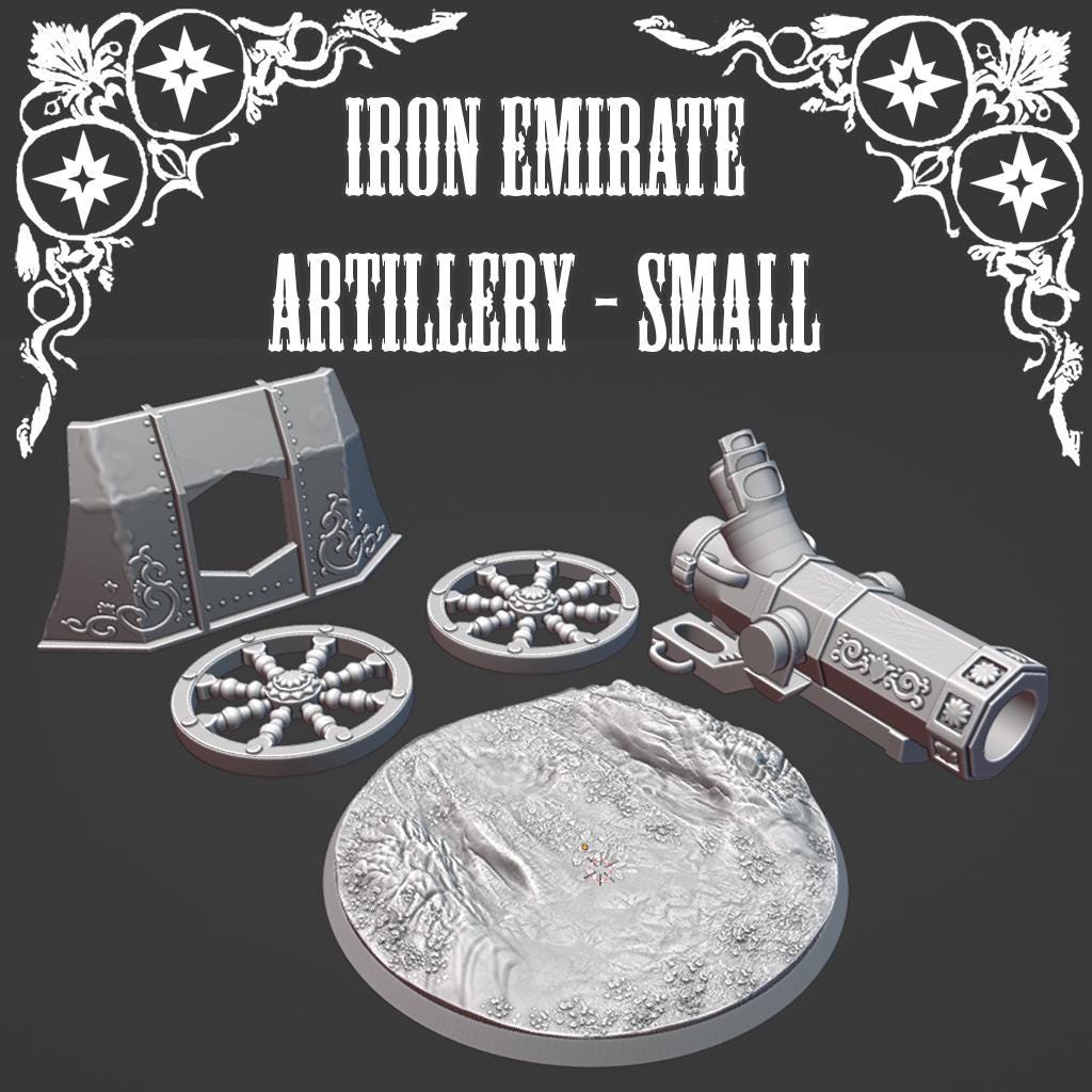 Iron Sultanate Small Artillery Canon | Trench Crusade | Battlefield | Wargaming | New Antioch | Tabletop Terrain | 28/32mm | SteamboatGothic