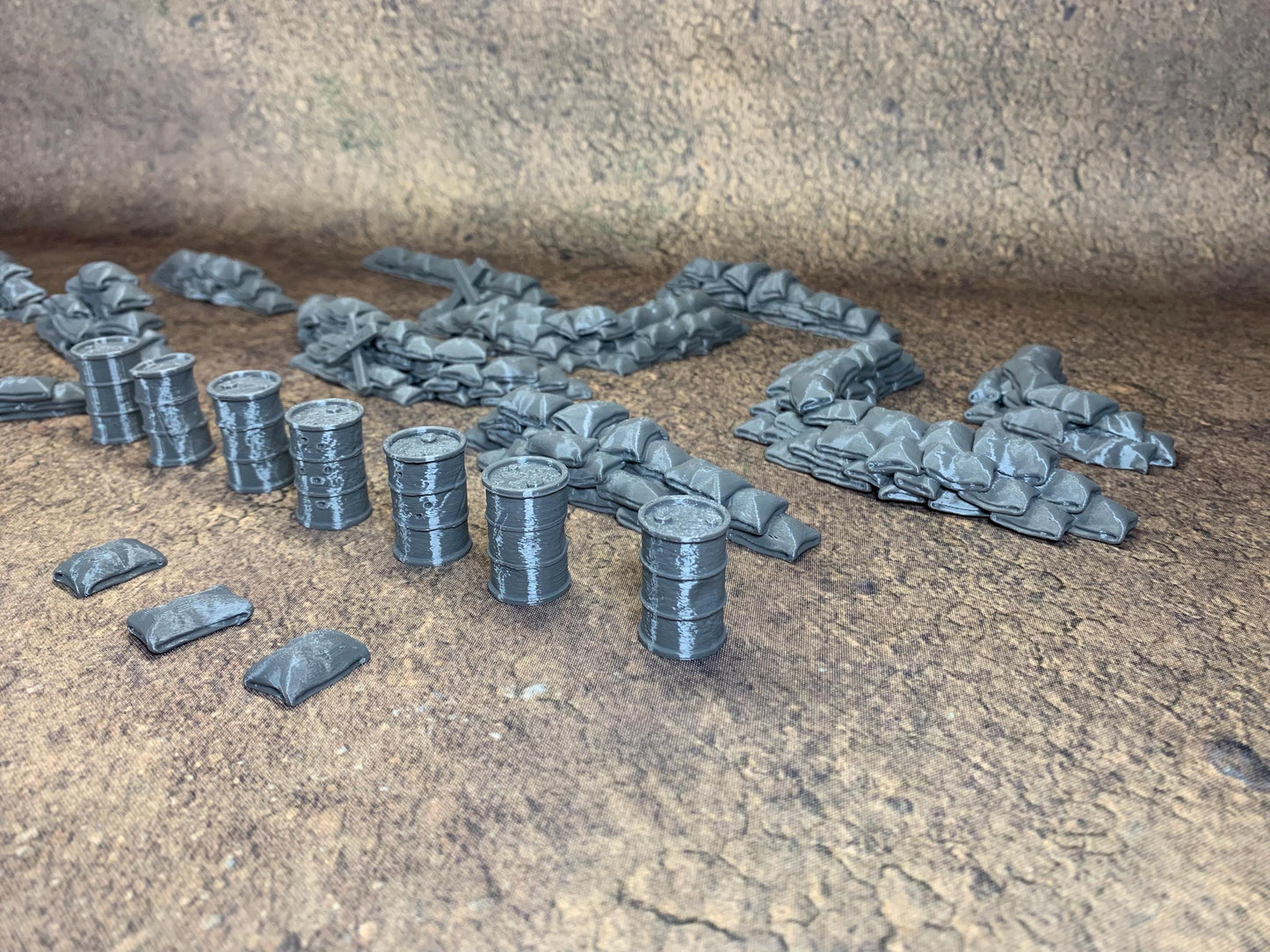 Sandbags and Barrels Bundle | Trench Crusade | Battlefield | Wargaming | New Antioch | Pilgrims | Tabletop Terrain | 28/32mm | Diceverse