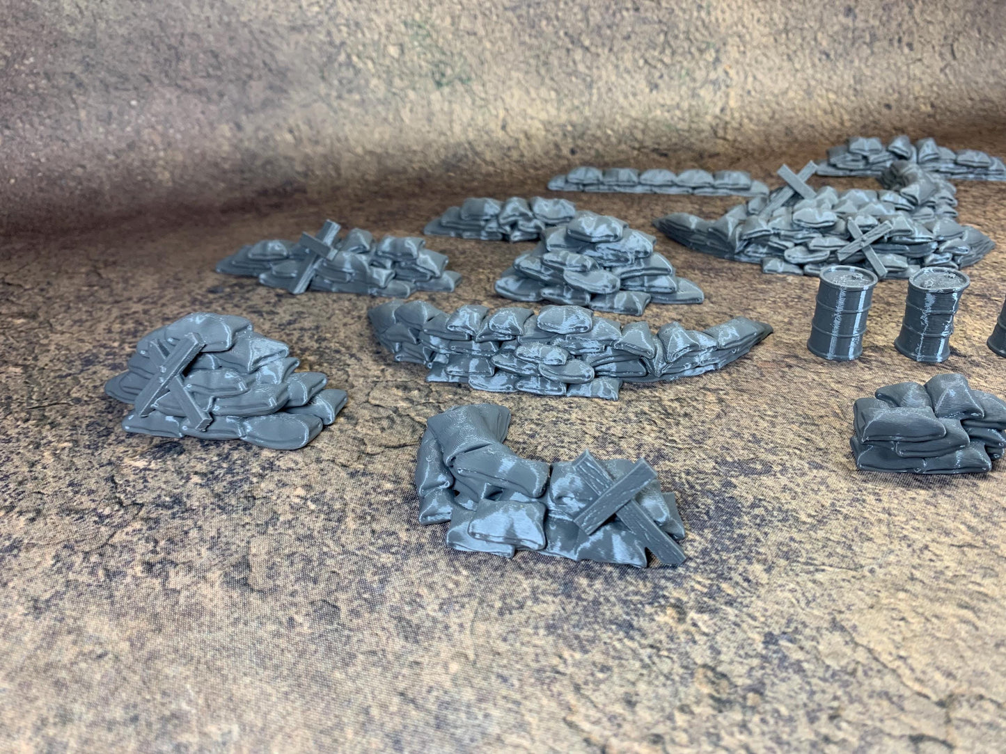 Sandbags and Barrels Bundle | Trench Crusade | Battlefield | Wargaming | New Antioch | Pilgrims | Tabletop Terrain | 28/32mm | Diceverse