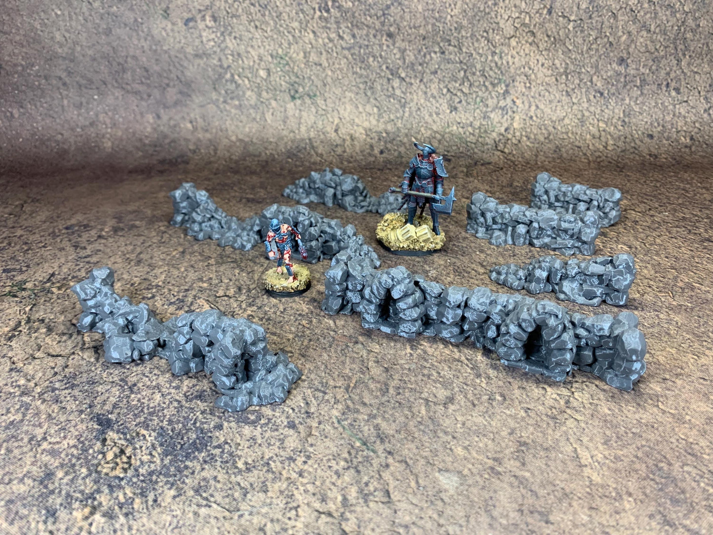 Ruined Stone Walls Set 7x | Trench Crusade Stone Tablets | Wargaming | New Antioch | Pilgrim |  Tabletop Terrain | 28/32mm | Diceverse