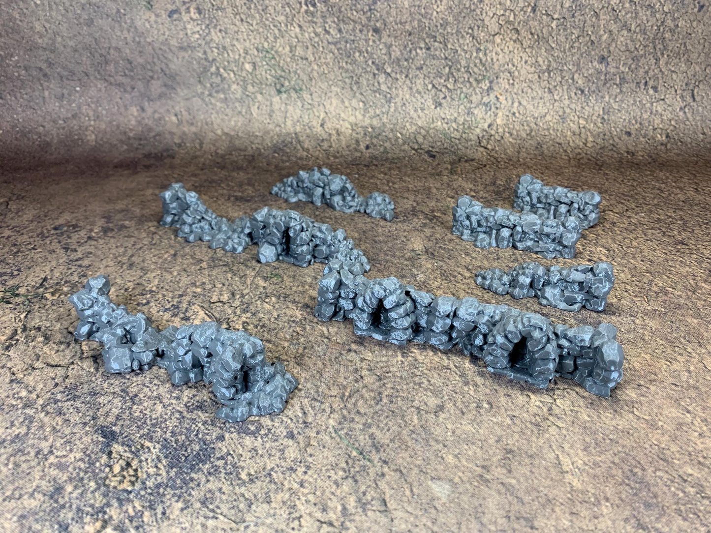Ruined Stone Walls Set 7x | Trench Crusade Stone Tablets | Wargaming | New Antioch | Pilgrim |  Tabletop Terrain | 28/32mm | Diceverse