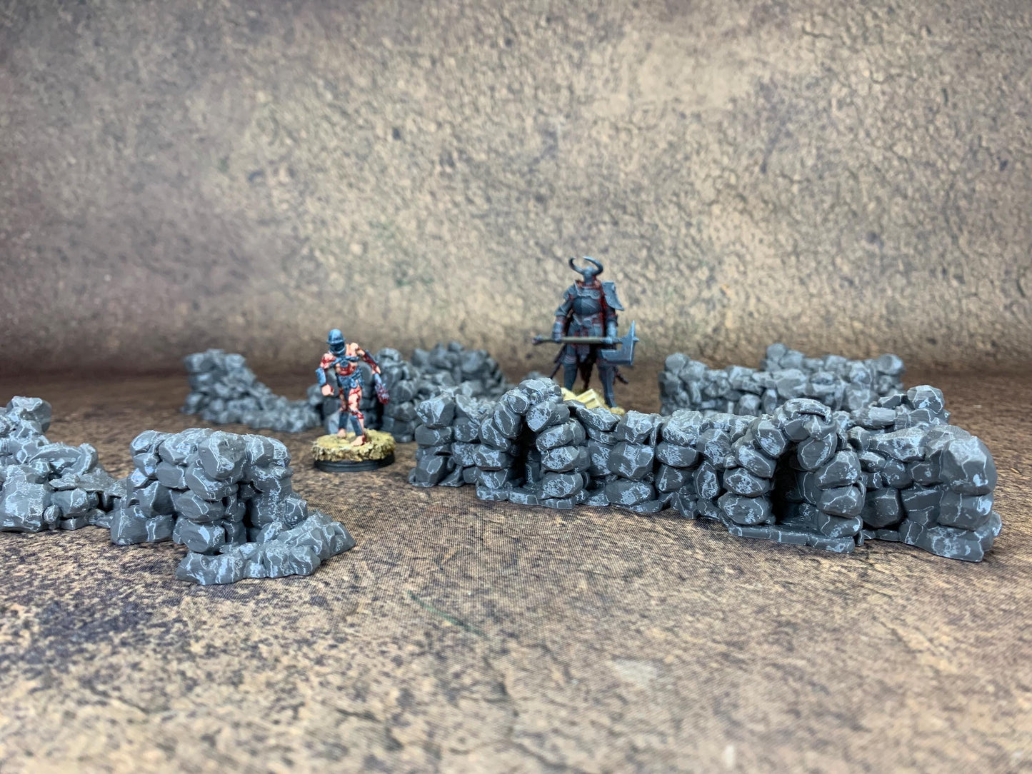 Ruined Stone Walls Set 7x | Trench Crusade Stone Tablets | Wargaming | New Antioch | Pilgrim |  Tabletop Terrain | 28/32mm | Diceverse