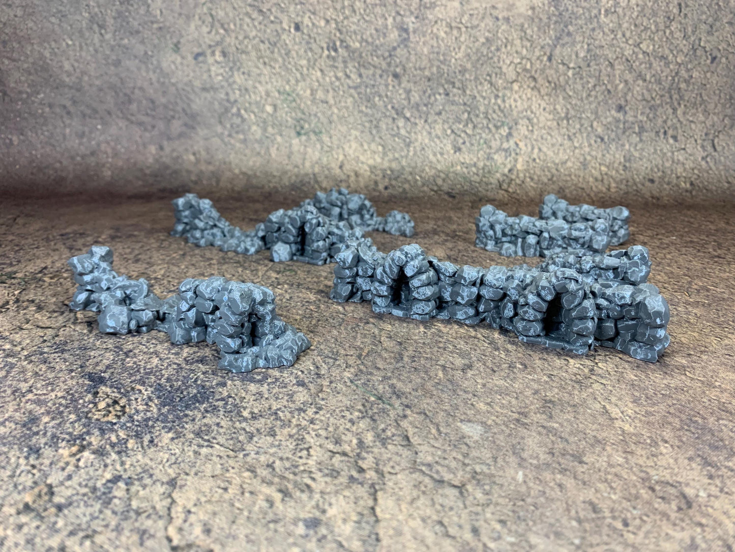 Ruined Stone Walls Set 7x | Trench Crusade Stone Tablets | Wargaming | New Antioch | Pilgrim |  Tabletop Terrain | 28/32mm | Diceverse