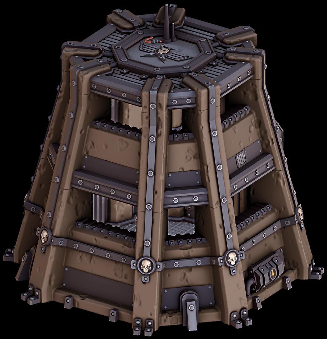 Two-Story Pillbox Bunker | Sci-Fi Buildings | Wargaming Scenery | 10th Edition | Tabletop Terrain | 28/32mm | Grimdark Outpost | WarScenery