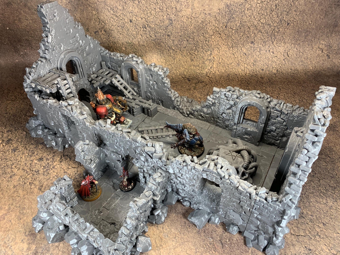 Ruined Church Modular Kit | Trench Crusade Cathedral | Grimdark Wargaming Scenery | New Antioch | Tabletop Terrain | 28/32mm | Diceverse